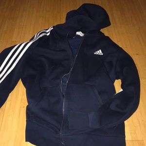 navy adidas zip up hoodie